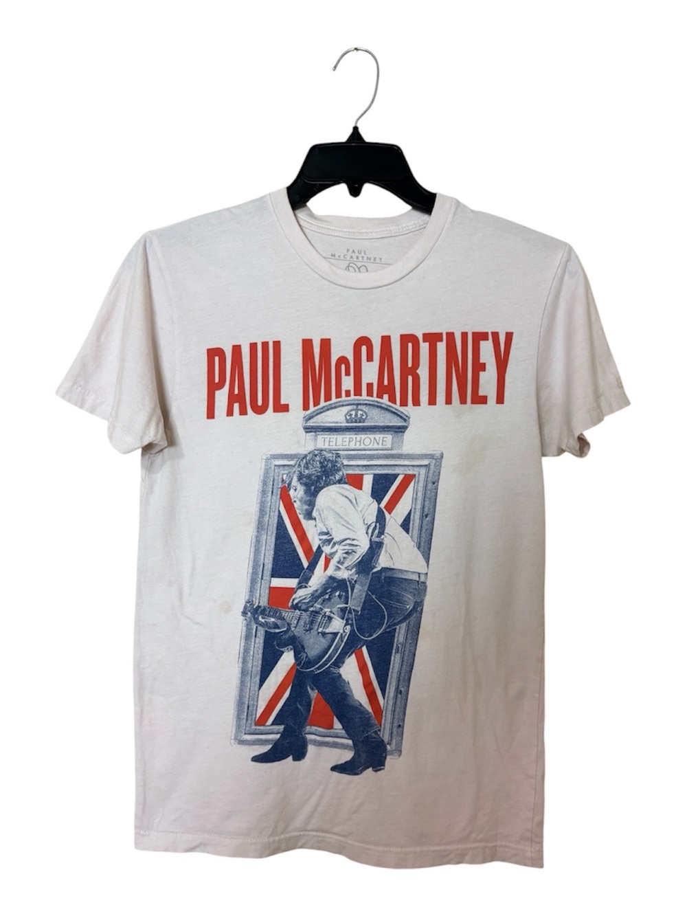 Paul McCartney Ivory Crew Neck Short Sleeve Cotton T-Shirt Tee Size Small - Picture 2 of 14